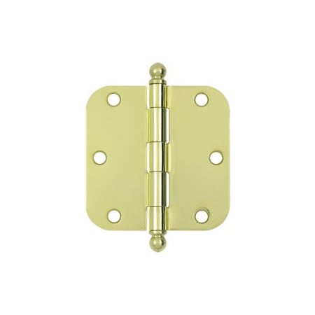 Deltana S35R53-BT Ball Tip 5/8 Radius Hinge Polished Brass, 10PK S35R53-BT-XCP10